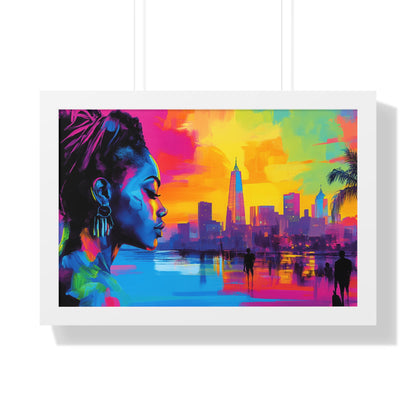 Modern Cityscape Art – Vibrant Framed Wall Decor