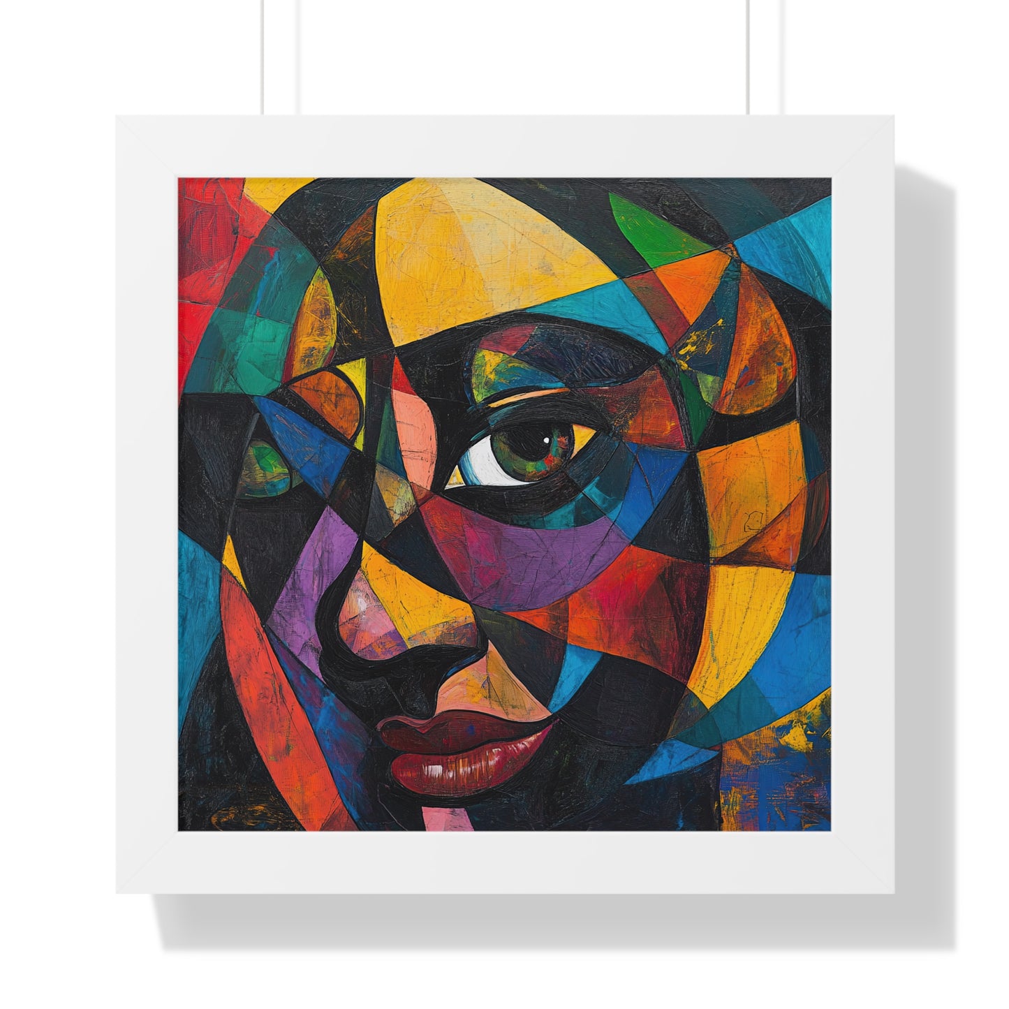 Abstract Portrait Wall Art – Framed Multicolor Design