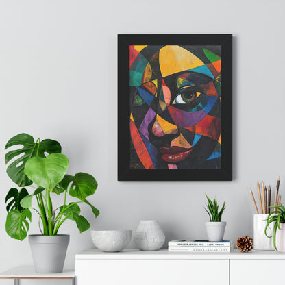 Abstract Portrait Wall Art – Framed Multicolor Design