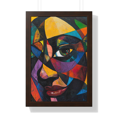 Abstract Portrait Wall Art – Framed Multicolor Design