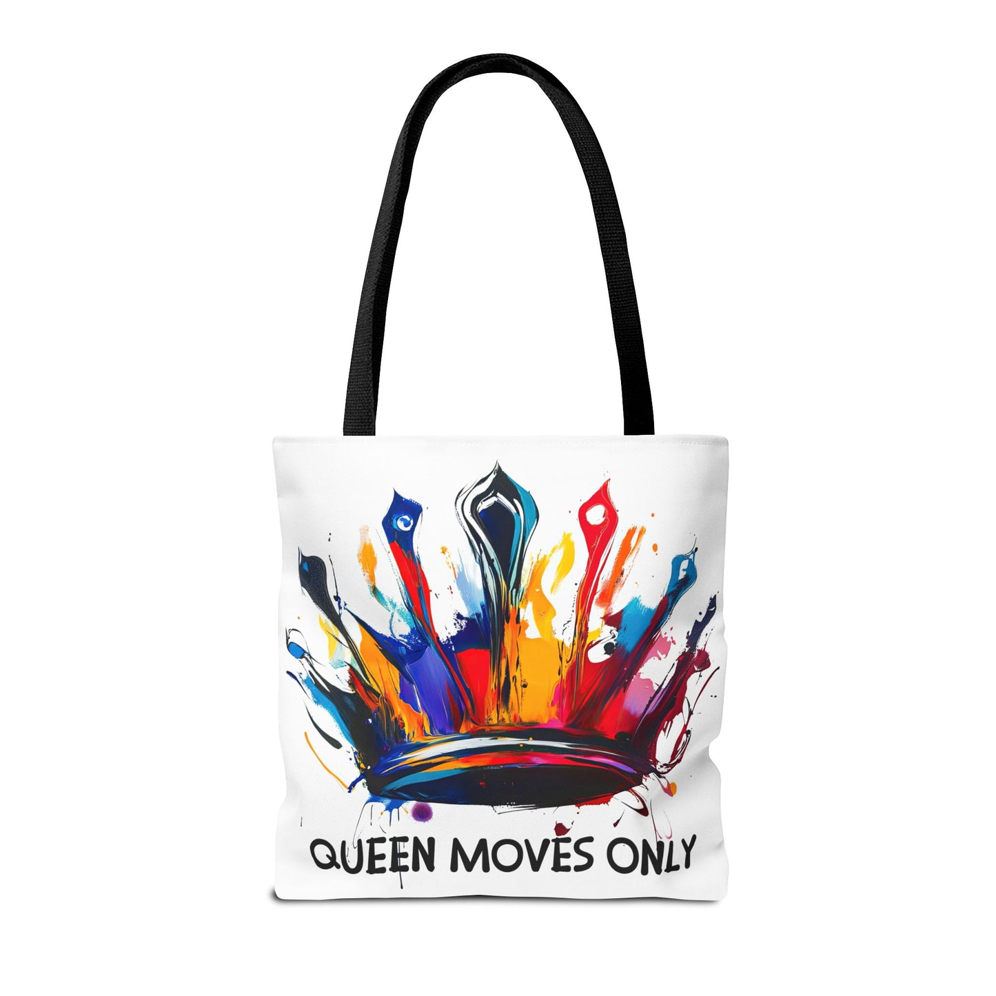 Vibrant 'Queen Moves Only' Tote Bag for Confident Queens