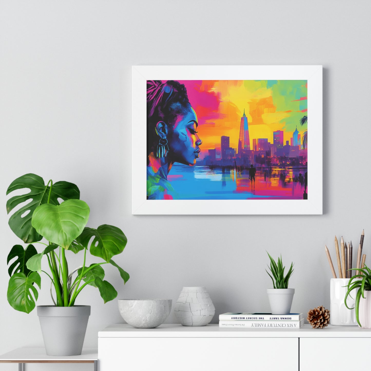 Modern Cityscape Art – Vibrant Framed Wall Decor