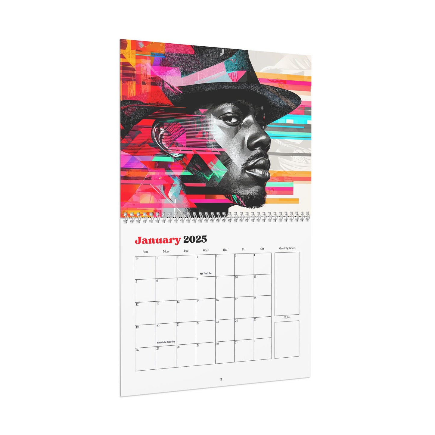 2025 Men in Fedora Hats Wall Calendar – Bold Art for Home & Office