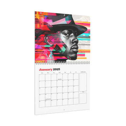 2025 Men in Fedora Hats Wall Calendar – Bold Art for Home & Office