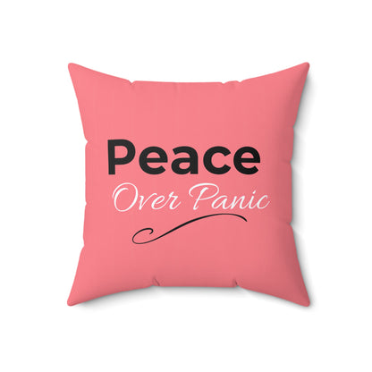 Peace Over Panic Throw Pillow | Inspirational Home Decor Cushion