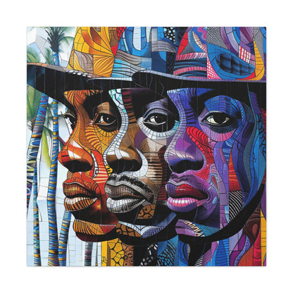 Vibrant African Tribal Faces Canvas - Colorful Cultural Wall Art