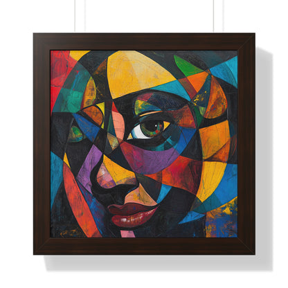 Abstract Portrait Wall Art – Framed Multicolor Design