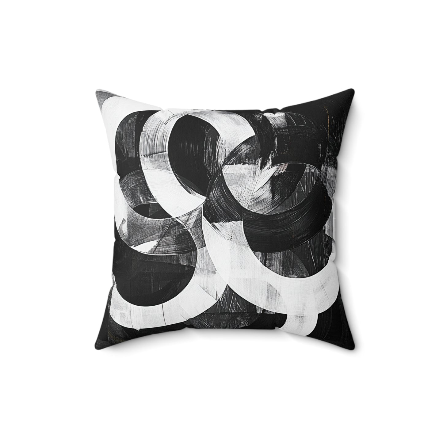 Monochrome Abstract Pillow – Trust the Path Inspirational Cushion