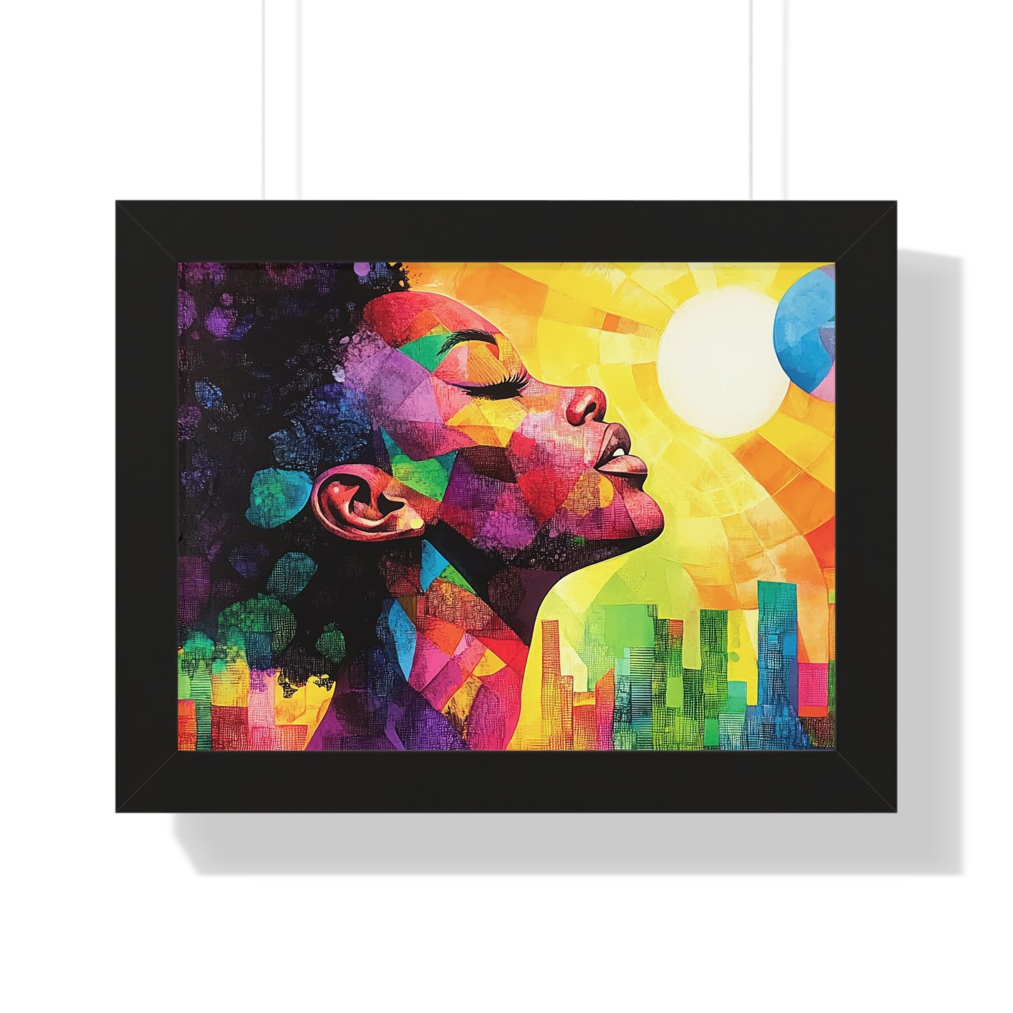 Colorful Abstract Portrait – Framed Modern Wall Art