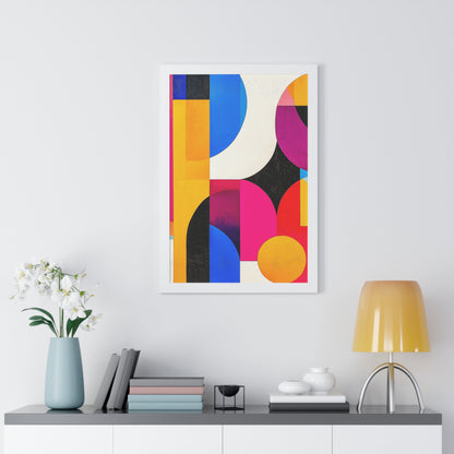 Colorful Geometric Framed Wall Art – Modern Abstract Design