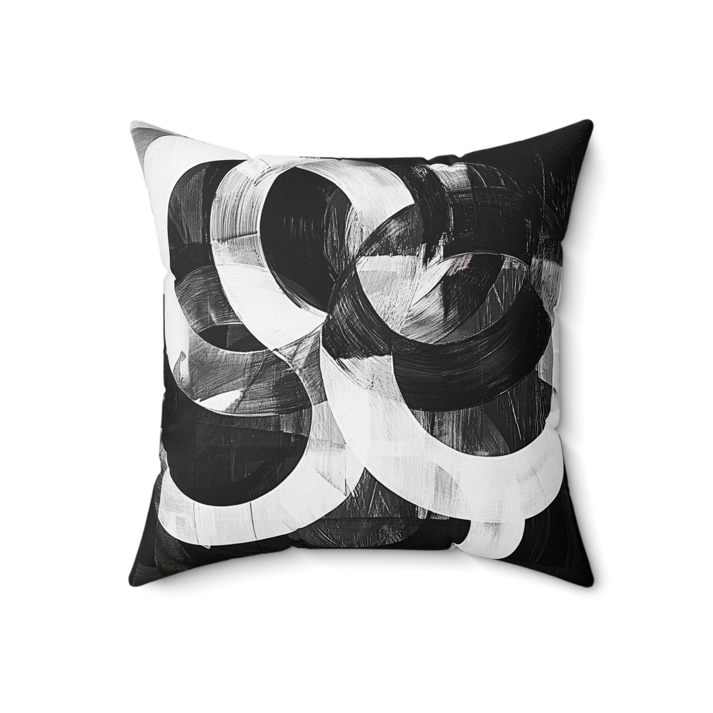 Monochrome Abstract Pillow – Trust the Path Inspirational Cushion