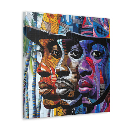 Vibrant African Tribal Faces Canvas - Colorful Cultural Wall Art