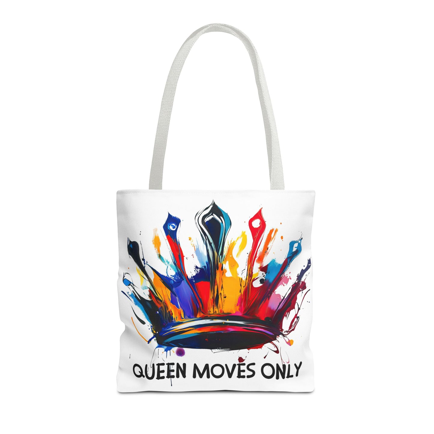 Vibrant 'Queen Moves Only' Tote Bag for Confident Queens