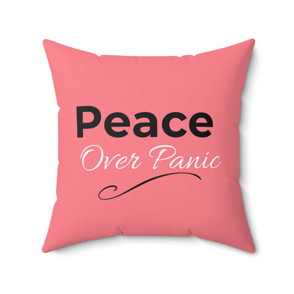 Peace Over Panic Throw Pillow | Inspirational Home Decor Cushion