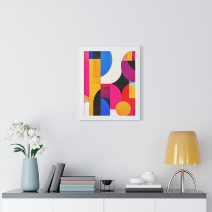 Colorful Geometric Framed Wall Art – Modern Abstract Design