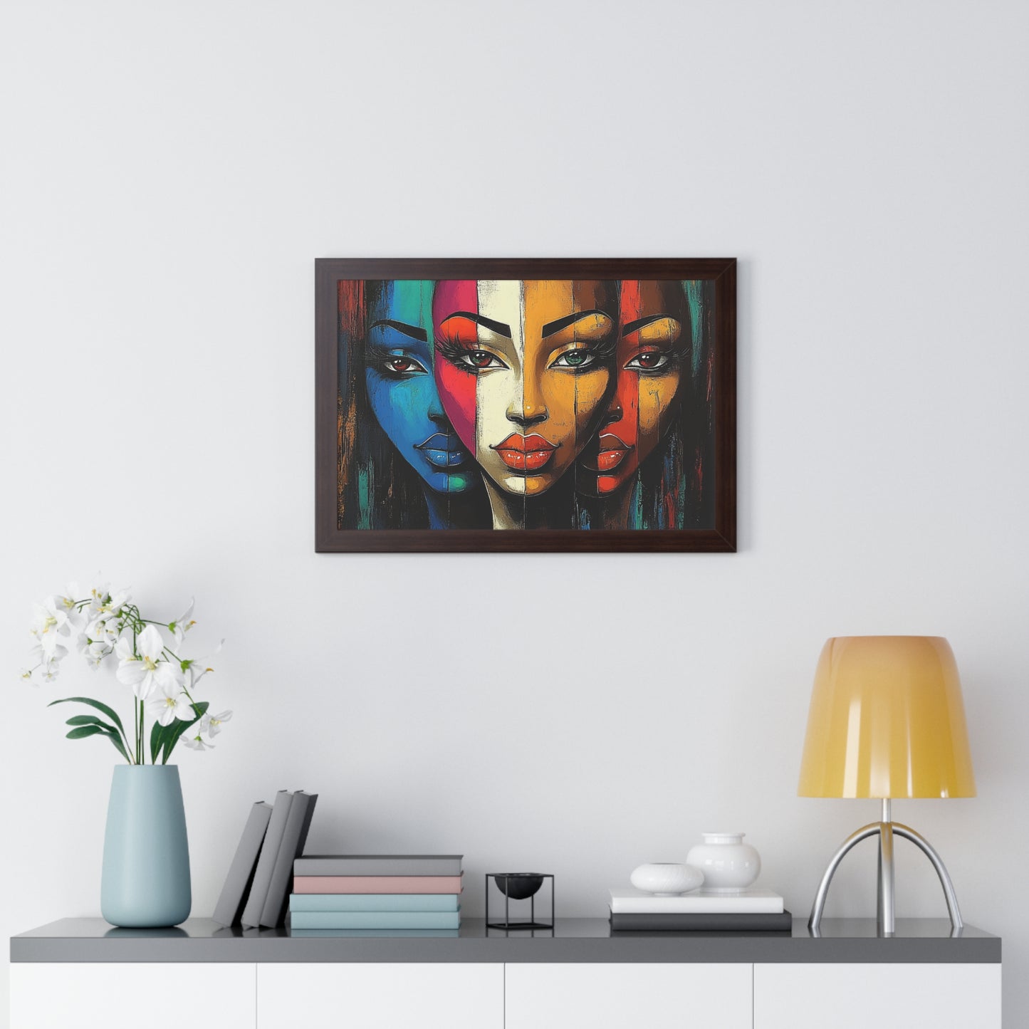 Triple Beauty Abstract Wall Art – Vibrant Framed Design