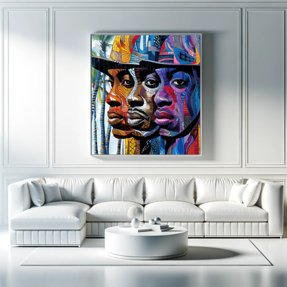 Vibrant African Tribal Faces Canvas - Colorful Cultural Wall Art