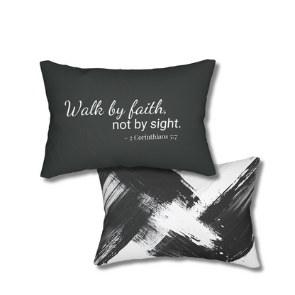 Monochrome Abstract Pillow – Trust the Path Inspirational Cushion